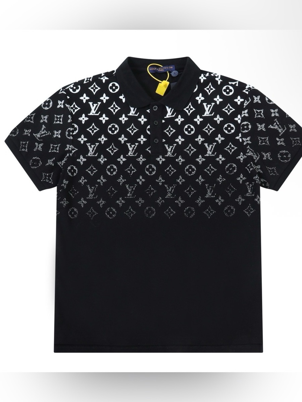 Louis Vuitton Black and White Monogram Fade Polo - Picture 1 of 5